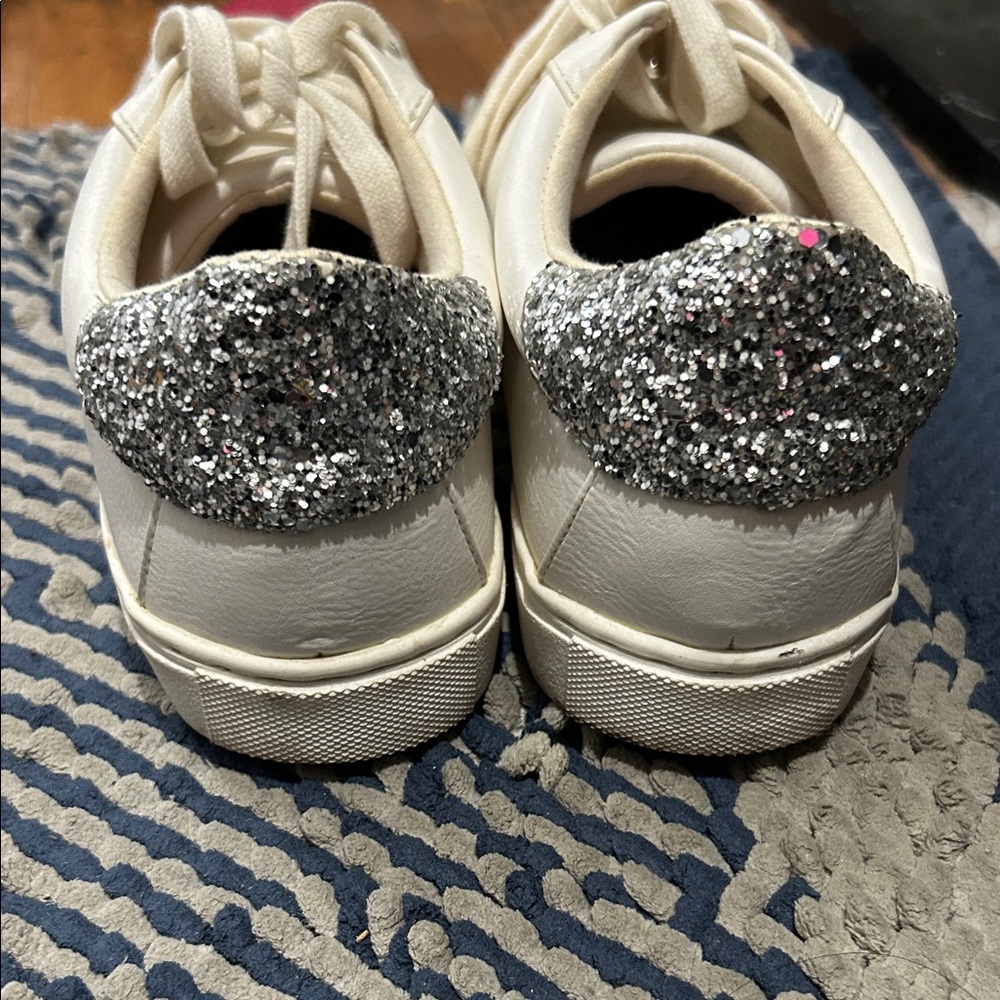 Betsey Johnson White and Red Heart Sneakers - Picture 4 of 5